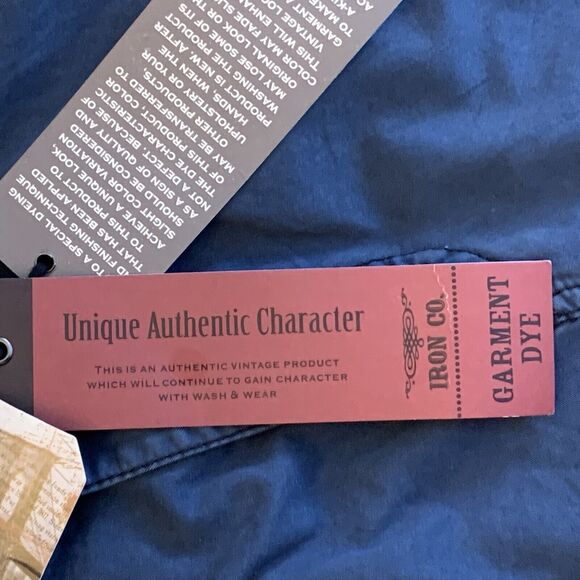 NWT Iron Co Cargo Shorts Mens 34 Indigo Blue Casual with Belt  Pockets Cotton - Picture 10 of 11